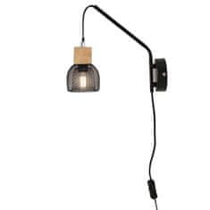 ACA ACA Lighting nástěnné svítidlo 1XE14 korek plus černý kov 9X24X24CM MARACU GN51W1CB