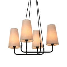 ACA ACA Lighting závěsné svítidlo 4XE14 černý kov plus béžové stínítko 57X57XH110CM TUSCAN HL35424P59BG