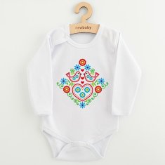 NEW BABY Dětské body s potiskem Lidový vzor ptáčci 68 (4-6m) Multicolor