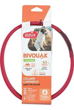 Obojek LED velký BIVOUAK 30-60cm USB červená Zolux