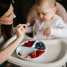 BABY ONO Dětská silikonová lžička 2 ks šedá, mátová