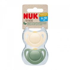 Nuk Latexový dudlík For Nature 6-18 m 2 ks box zelená, vel. 6-18 m