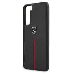 Ferrari FEOSIHCS21MBK hard silikonové pouzdro Samsung Galaxy S21 PLUS 5G black Off Track Leather Nylon Stripe