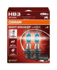 Osram OSRAM HB3 12V 60W P20d NIGHT BREAKER LASER plus 150procent více světla 2ks 9005NL-2HB