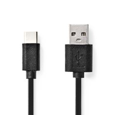 Nedis propojovací kabel USB 2.0 zástrčka USB A - zástrčka USB C, 15W, 3 m, černá (CCGL60600BK30)