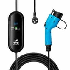 Akyga Napájecí kabel pro elektromobily Type 1, LCD displej, Control Box, 1-fázový 16A 3.8kW, délka 5m