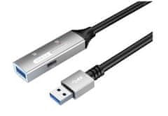 PremiumCord USB 3.2 repeater a prodlužovací kabel Male-Female, 5Gbps Aluminium 15m