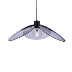 ACA ACA Lighting závěsné svítidlo 1XE27 kouřové sklo plus černý kov D58XH120CM BLOSSOM EF21P158BS