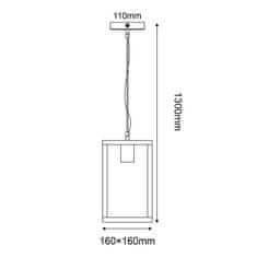 ACA ACA Lighting bílé venkovní závěsné svítidlo CELIA 1XE27 IP44 s čirým sklem CELIA1PWH