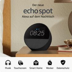 Amazon Amazon Echo Spot (r. 2024), Smart alarm clock with vibrant sound + Alexa, Black