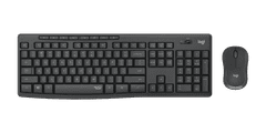 Logitech Logitech tichý set bezdrátové klávesnice a myši Desktop MK295 - černá