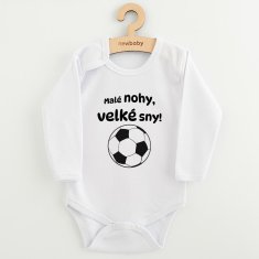 NEW BABY Dětské body s potiskem Malé nohy, velké sny! 86 (12-18m) Bílá