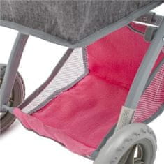 Baby Mix Kočárek pro panenky 2v1 Sophie pink-grey