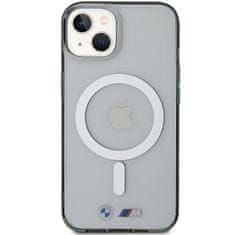 Bmw hard silikonový obal na iPhone 15 6.1" transparent Silver Ring MagSafe