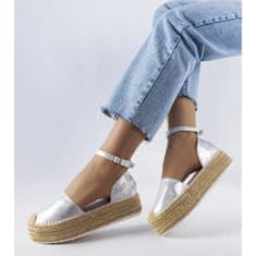 Stříbrné espadrilky na platformě Clousson velikost 40