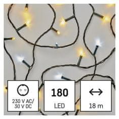 Emos Vánoční řetěz D4AN03 LED vánoční řetěz blikající, 18 m, venkovní i vnitřní, teplá/studená bílá, časovač