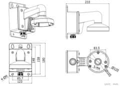 Hikvision držák pro kameru DS-1272ZJ-120B/ D7xx/ HiLook D1xxHA-LU