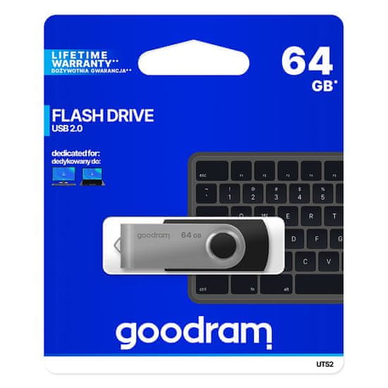 GoodRam Flash disk UTS2 64GB černo-stříbrný 108803