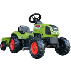 Falk FALK Traktor Claas Green na pedálech s přívěsem + klakson na 2 roky.