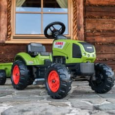 Falk FALK Traktor Claas Green na pedálech s přívěsem + klakson na 2 roky.