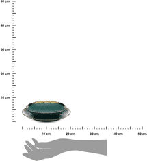 Dekorstyle Sada 2 ks talířů KATI zelená/zlatá