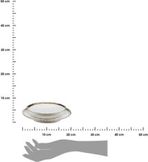 Dekorstyle Sada 2 ks talířů KATI bílá/zlatá