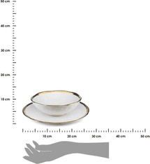 Dekorstyle Sada 2 ks talířů LISSA bílá/zlatá