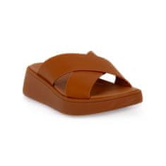 FitFlop Pantofle hnědé 38 EU F Mode Leather Platform Cross