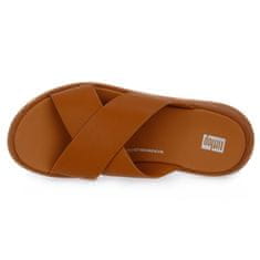 FitFlop Pantofle hnědé 38 EU F Mode Leather Platform Cross