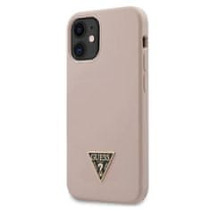 Guess GUHCP12SLSTMLP hard silikonové pouzdro iPhone 12 Mini 5.4" light pink Silicone Triangle Logo