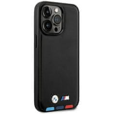 Bmw BMHCP14L22PTDK hard silikonové pouzdro iPhone 14 PRO 6.1" black Leather Stamp Tricolor