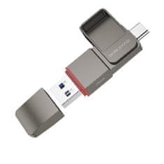 Borofone Flash disk BUD8 Spirit USB 3.2 + USB-C 256GB šedý