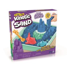 Spin Master KINETIC SAND KRABICE TEKUTÉHO PÍSKU S PODLOŽKOU MODRÁ