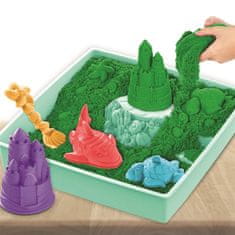 Spin Master KINETIC SAND KRABICE TEKUTÉHO PÍSKU S PODLOŽKOU ZELENÁ