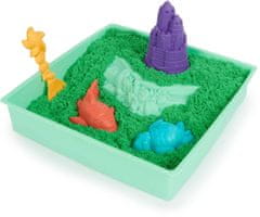 Spin Master KINETIC SAND KRABICE TEKUTÉHO PÍSKU S PODLOŽKOU ZELENÁ