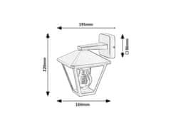 Rabalux  Venkovní nástěnné svítidlo PARAVENTO max. 1x40W | E27 | IP44 - černá