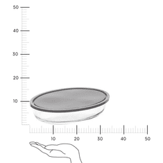 Intesi Oválná skleněná miska KeepEat s víkem