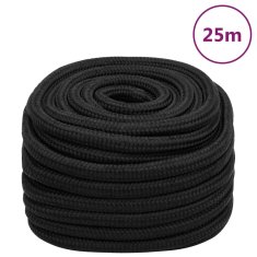 Vidaxl Lodní lano celočerné 20 mm 25 m polypropylen