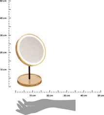 Dekorstyle Kosmetické bambusové zrcadlo KED s LED osvětlením 31 cm hnědé
