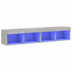 Vidaxl TV skříňky s LED osvětlením 2 ks betonově šedé 80 x 30 x 30 cm