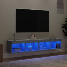 Vidaxl TV skříňky s LED osvětlením 2 ks betonově šedé 80 x 30 x 30 cm