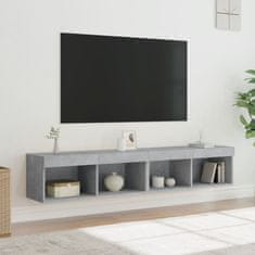 Vidaxl TV skříňky s LED osvětlením 2 ks betonově šedé 80 x 30 x 30 cm