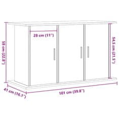 Vidaxl Stojan na akvárium Dub černý 101x41x58 cm Dřevěná konstrukce