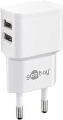 Goobay Adaptér 230V na 2x USB max.2,4A, bílý