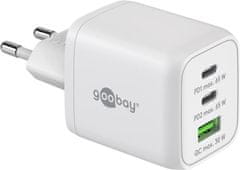 Goobay Adaptér 230V na 2x USB-C a 1x USB-A PD (Quick charge) 65W, bílý