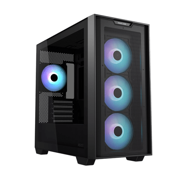 ASUS A21 CASE TG BLACK, 4x ARGB LED fan, mATX, čierna