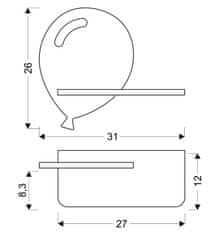 Intesi Nástěnné svítidlo Balloon 4W LED 4000K s otvorem iq kids blue