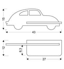 Intesi Nástěnná lampa do auta 5W LED 4000K wp iq kids černá