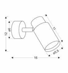 Intesi Nástěnné svítidlo Claro bílé 1x15W GU10 bílé+dřevěný difuzor