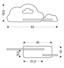 Intesi Nástěnná lampa Cloud 5W LED 4000K iq kids blue+white